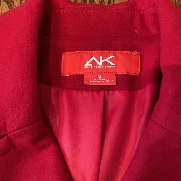 NWT! Ann Klein red wool coat - Picture 4 of 12